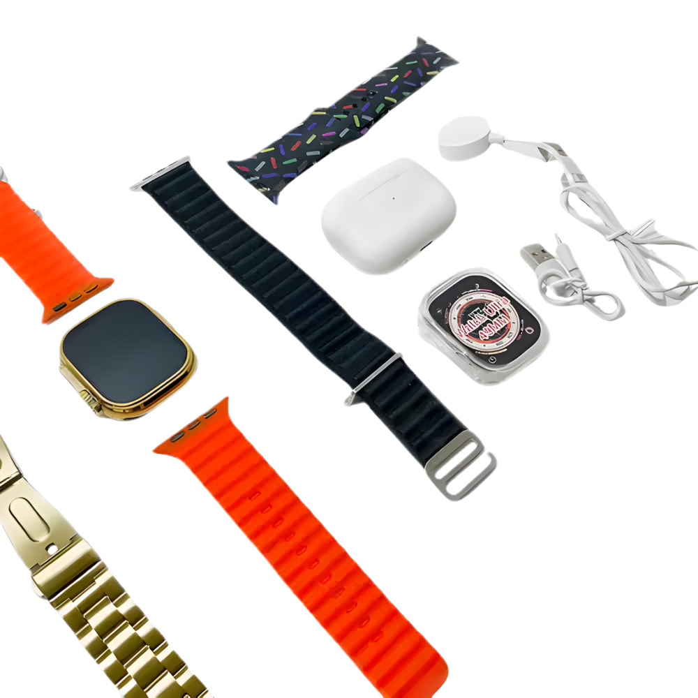 I20 Ultra Smart Watch with 7 Straps & Earbuds - View 3